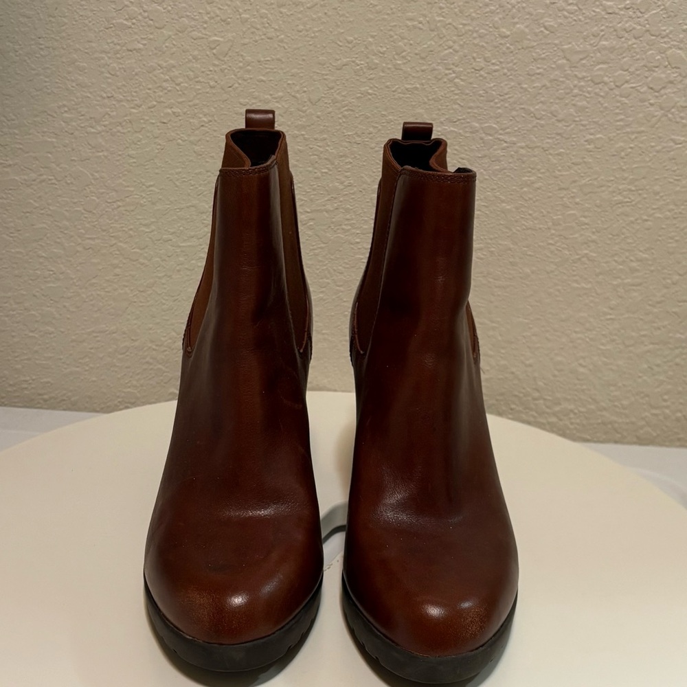 Clarks Brown Ankle Boots with Elastic Panels